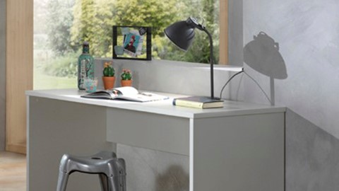 Hoogslaper Londen met nachtkast, bureau en kast, wit