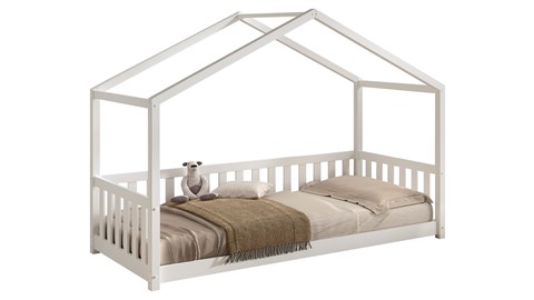 Kajuitbed Dallas als huis, wit