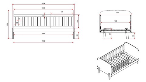 Bed Kiddy kleuter, wit