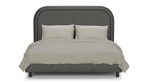 Bed Amber velvet glow, dark grey