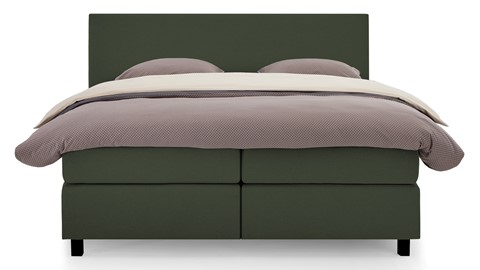 Boxspring Autentik Tunn vlak met gestoffeerd matras, green