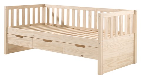 Kajuitbed Fritz met 3 laden en slaaplade, naturel