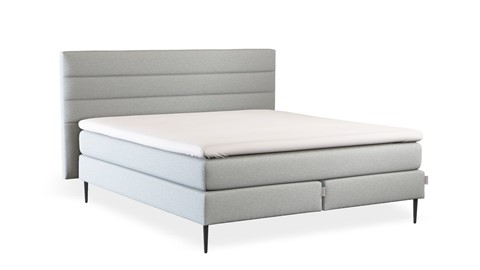 Boxspring Zircon vlak met gestoffeerd matras, light grey