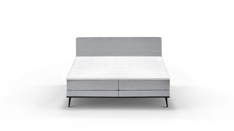 Boxspring Viggo vlak met gestoffeerd matras, oakland grijs