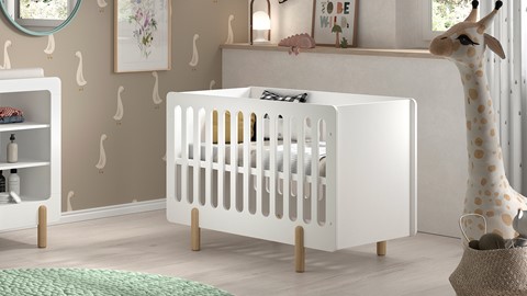 Babyledikant Smile met verzorgingstafel, wit
