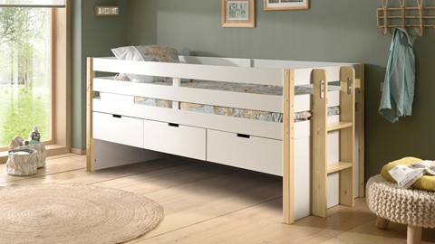 Kajuitbed Magrit met 3 laden, naturel