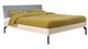 Bed Sky eiken met hoofdbord gecapitonneerd en poot metaal, eiken stof basalt