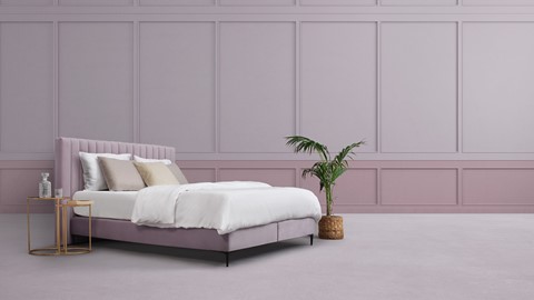 Matt Sleeps Boxspring Velvet knopen vlak met matras Matt, roze
