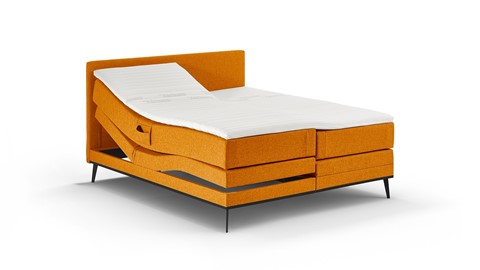 Boxspring Viggo verstelbaar met gestoffeerd matras, adore goud