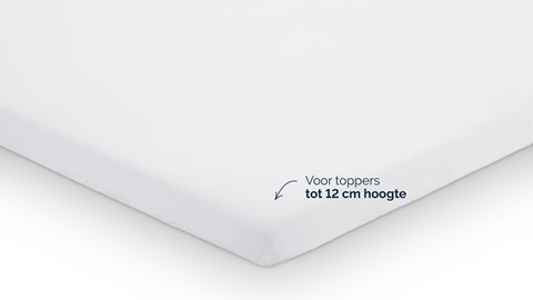 Hoeslaken B Bright Percale topper, wit