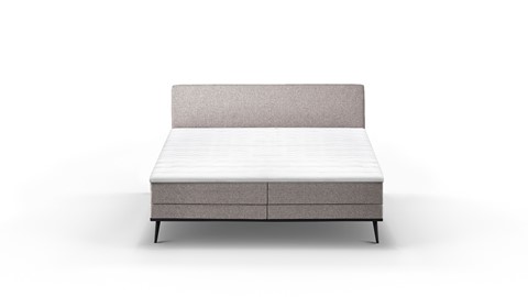 Boxspring Viggo vlak met gestoffeerd matras, oakland grijs