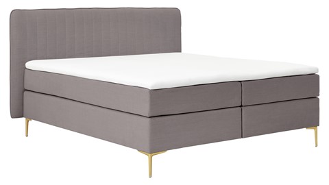 Boxspring Ruby vlak met gestoffeerd matras, taupe
