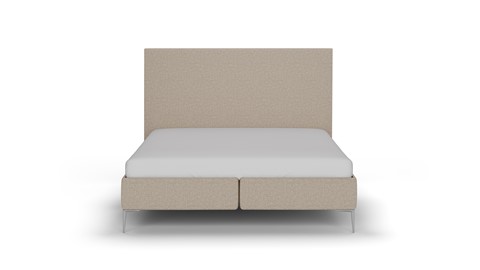 Boxspring Emerald vlak met Silver Pocket Deluxe Foam matras, beige