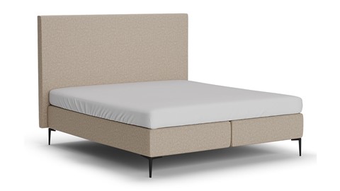 Boxspring Emerald met Silver Pocket Deluxe Foam matras, beige