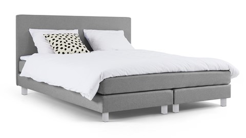 Box Ambra vlak met gestoffeerd matras, lichtgrijs