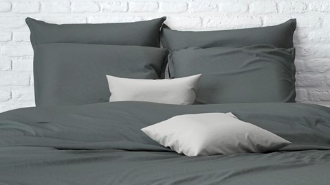 Dekbedovertrek Percale Egypt, smokey grey