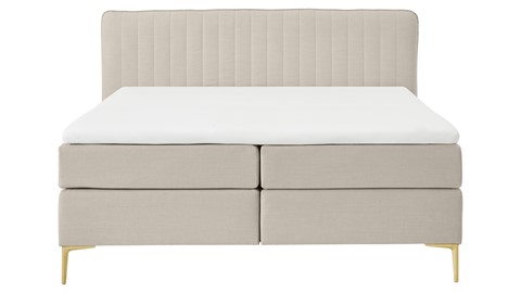 Boxspring Ruby vlak met gestoffeerd matras, natural