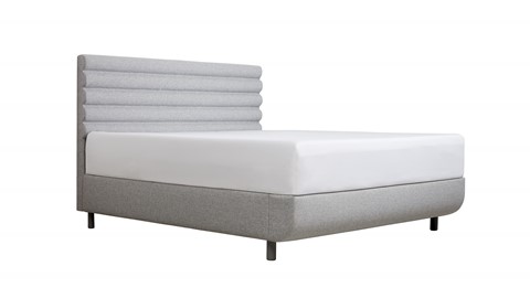 TEMPUR® Bed Arc met hoofdbord Vectra, vlakke schotelbodem en Pro matrassen, Stone