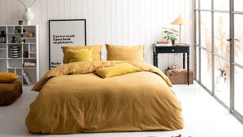 Dekbedovertrek Vintage Cotton, geel
