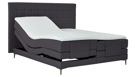 Boxspring Jade verstelbaar met gestoffeerd matras, anthracite