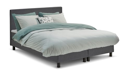 Box Ambra vlak met gestoffeerd matras, donkergrijs