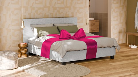 Boxspring Autentik Tunn met B Bright Platinum 200 matras, light grey
