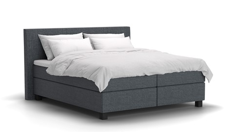 Boxspring Autentik Tunn vlak met gestoffeerd matras, dark blue