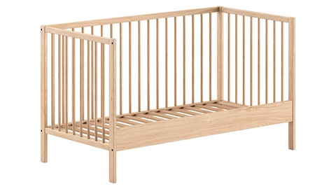 Babyledikant Dino met verzorgingstafel, naturel