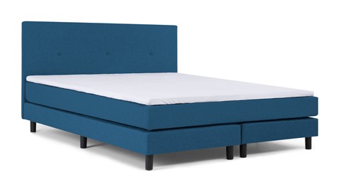 Boxspring Invito vlak met gestoffeerd matras, blauw