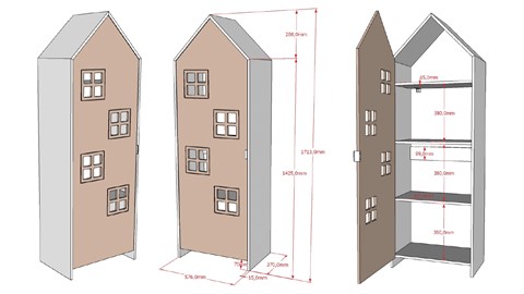 Draaideurkast Casami Bruges, comfy pink