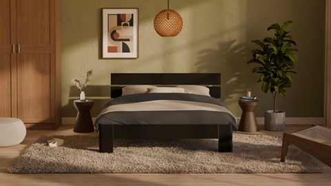 Bed Fresh met hoofdbord, zwart