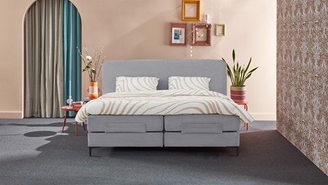 Boxspring Quartz verstelbaar met gestoffeerd matras, dark grey