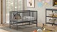 Babyledikant Dino 60x120, antraciet