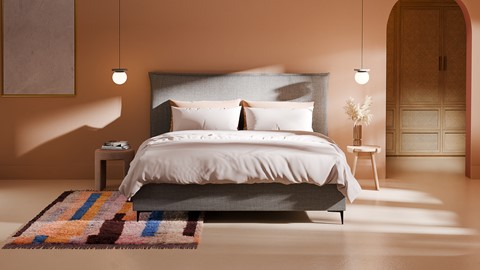 Opbergbed Morgan - Pure touch, zinc