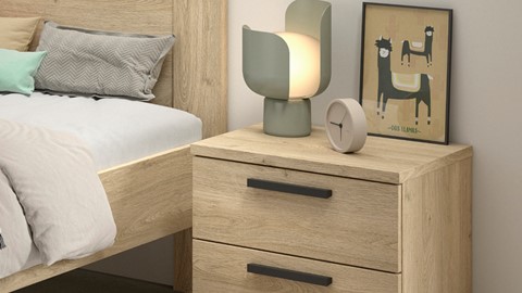 nachtkast Sam met 2 laden, eiken