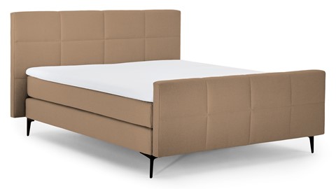 Boxspring Attraktiv Trendik vlak met gestoffeerd matras, caramel