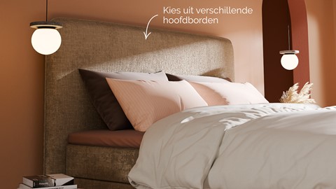 Boxspring Quartz - Velvet motif, taupe