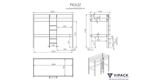 Hoogslaper Pino hoog, wit