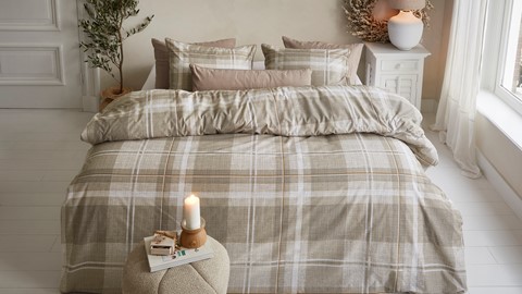 Dekbedovertrek Tartan Check, sand