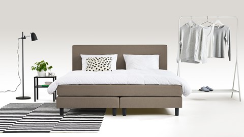 Box Ambra vlak met gestoffeerd matras, taupe