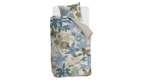 Dekbedovertrek Flori, blue