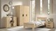 Kinderkamer Sam met bed, nachtkast, commode 2 deuren en 3 deurs draaideurkast, eik