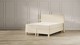 Boxspring Emma Deluxe Classic vlak met gestoffeerd matras en poot naturel, beige