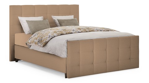 Boxspring Unik Varje vlak met Vildar Royal matras, caramel