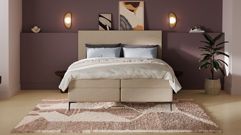 Boxspring Emerald - Linen touch, beige
