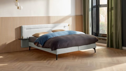 Boxspring Element Hallbar vlak met Balance matras, light grey