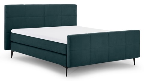 Boxspring Attraktiv Trendik vlak met gestoffeerd matras, challenger teal