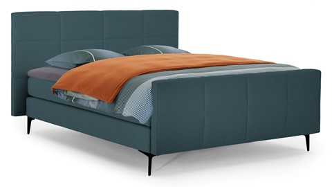 Boxspring Attraktiv Trendik vlak met gestoffeerd matras, etna teal