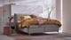 Boxspring Ruby vlak met gestoffeerd matras, taupe