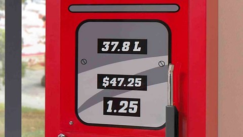 Kast Benzinepomp, rood